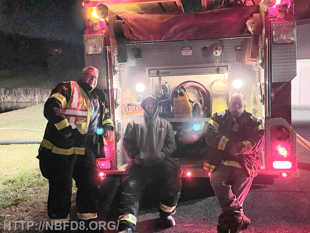 3/23  Engine 8 working a fill site for a building fire in a Sherman's Dale box.