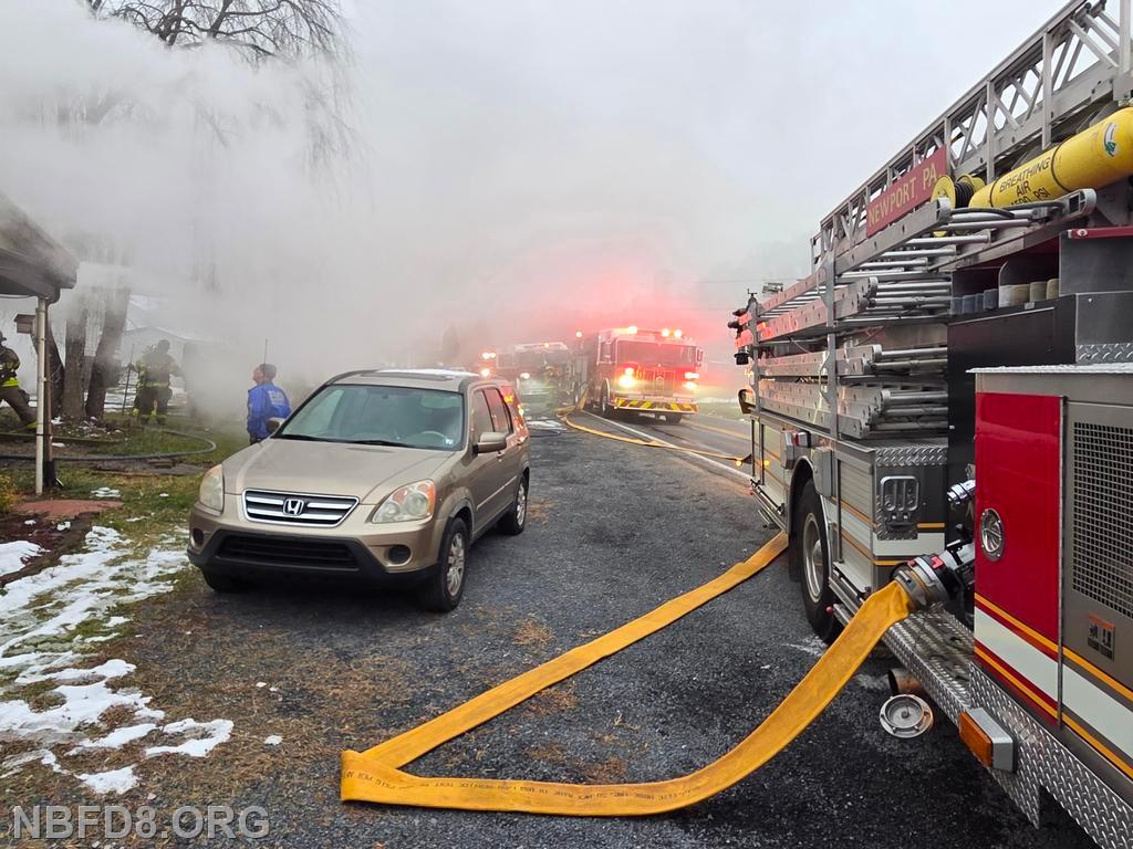 Fire Engine Assisting Construction Assisting Company 10 With A House Fire / Juniata Parkway East, Howe Twp ...